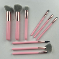 Ensemble de pinceaux de maquillage professionnels de luxe de haute qualité, 9 pièces, poils synthétiques vegan, tube en aluminium, logo personnalisé Vliya, marque privée