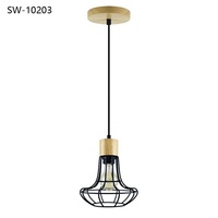 Lámpara Colgante E27 Estilo Jaula, Lámpara de Techo Colgante de Metal Nórdico para Bar, Restaurante, Dormitorio, Decoración del Hogar