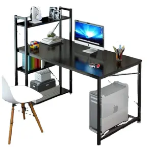 New style modern metal multifunctional black home office computer table desk with shelf
