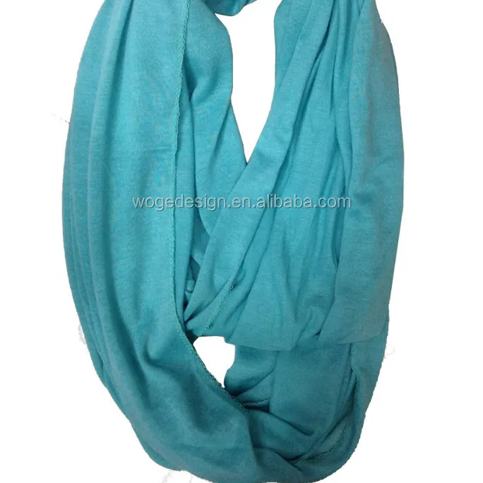 Fashion hot popular USA women's plain solid jersey cotton circle cowl tube infinity scarf