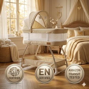 Nueva Cuna de Madera para Bebé con Deslizamiento Automático, Cuna Eléctrica Plegable con Deslizamiento Automático - Product Image 3