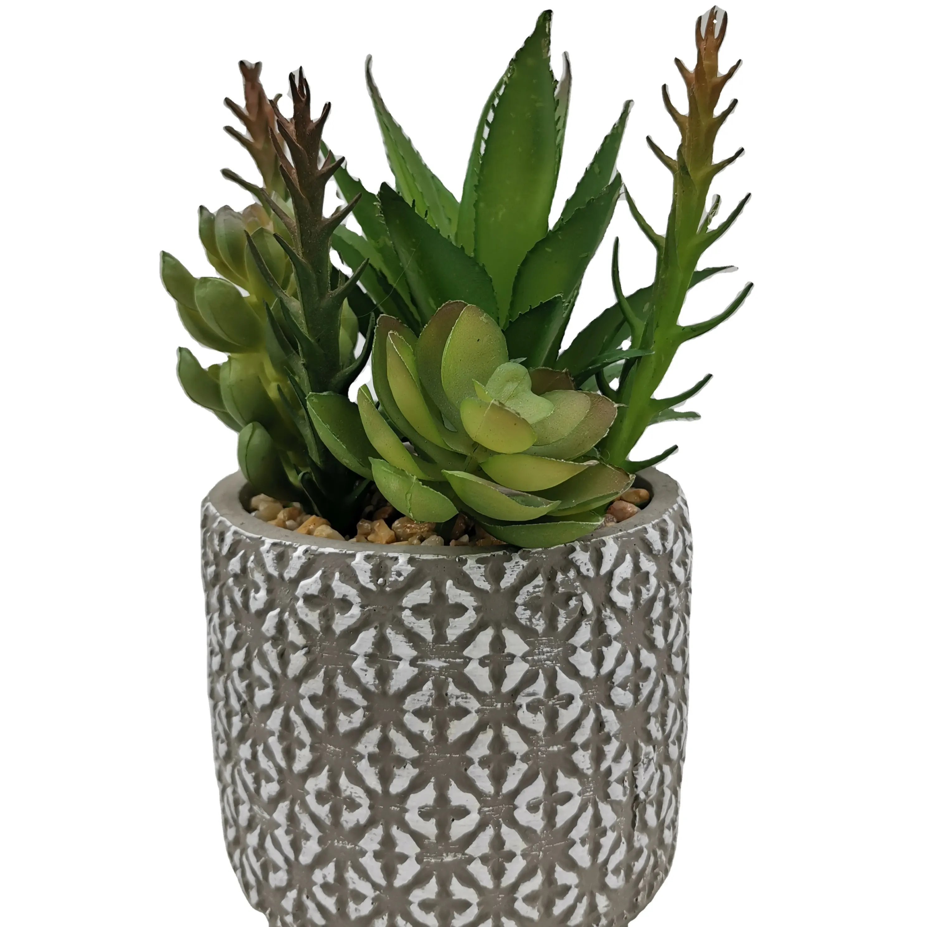 Décoration d'intérieur bonsaï en plastique Mini Cactus Cactus artificiel plante d'aloès avec Pot en Stock