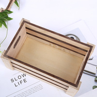 Cesta de Armazenamento Retangular de Madeira para Mesa, Estilo Country Americano, Ornamentos Criativos para Armazenamento em Casa, Atacado