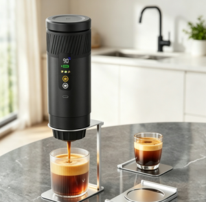 New <b>Portable</b> Espresso Machine with Metal Stand LED Display Fast Heating Battery Powered Travel <b>Coffee</b> <b>Maker</b> for Outdoor OEM Logo - Product Image 1