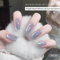 Perles de verre personnalisées 8 couleurs Flash vernis à ongles porcelaine blanc effet miroir oeil de chat 3d lumière de lune yeux de chat gel
