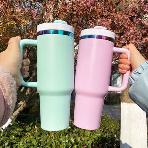 12 Pack Custom logo <b>Light</b> pink <b>rainbow</b> Plated Powder Coated H2.0 40oz Double Walled Stainless Steel Travel Tumbler - Product Image 2