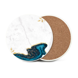 Đá cẩm thạch tự nhiên thấm thân thiện với môi Vòng biểu tượng tùy chỉnh Coaster nút chai trở lại Nordic uống đế lót ly Set chủ gốm - Product Image 5