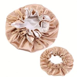 Ensembles Assortis Mère et Fille, Bonnets en Satin Personnalisables pour Dormir, en Soie pour Femme Musulmane - Product Image 1
