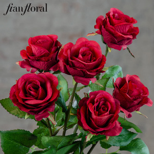 FONG IAN Rose Artificiali Realistiche da 46cm, <span class=keywords><strong>Fiori</strong></span> Singoli Rossi per Decorazioni Matrimoniali e Composizioni Floreali Finte - Product Image 6