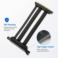 Câble Riser PCIe 5.0 X16 blindé EMI, câble d'extension GPU pleine vitesse 128 Go/s Gen5, longueur personnalisée 5-100 cm pour serveur IA RTX 5090