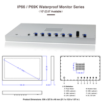 Panel PC Industrial Resistente al Agua IP69K de 21.5 Pulgadas N97 DDR5, Económico, Sin Ventilador, Computadora Táctil Integrada