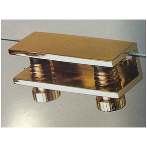 Supporto per Vetro con Morsetto 25x40 mm - Ottone Lucidato - Product Image 1