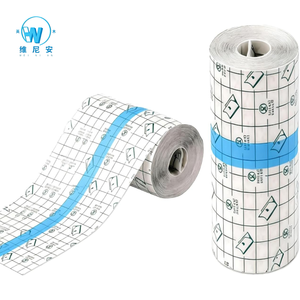 Yimmer Pansement adhésif transparent professionnel en <span class=keywords><strong>film</strong></span> auto-adhésif avec grille de guidage, certifié CE, 15cm*10m, pour infirmières et usage domestique - Product Image 1