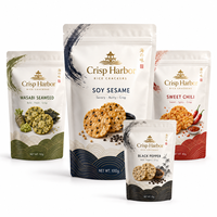 Sachet Doypack personnalisé pour mini-biscuits, avec soufflet latéral, fenêtre transparente et fermeture zip, qualité alimentaire, pour snacks pour enfants, 250g 500g