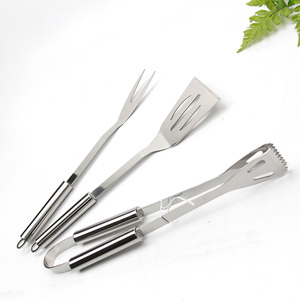 Stainless Steel BBQ <strong>Barbeque</strong> Grill Tool <strong>Set</strong> 3pcs for Indoor/Outdoor Grilling Spatula Fork Tongs - Premium Grilling Accessories - Product Image 3