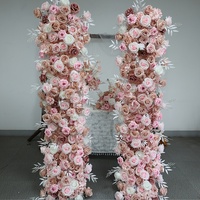 Bande de fleurs artificielles en soie 2m blanches 1m rouges pour arche de mariage, chemin de table, toile de fond de fête, scène de cérémonie, décoration de Thanksgiving
