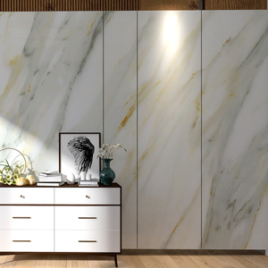 Panneau mural en marbre 1220*2440mm, décoration intérieure, marbrure, feuille de PVC plastique haute brillance, marbre <span class=keywords><strong>ardoise</strong></span> carbone - Product Image 2