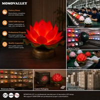 Lampe en silicone plastique Momovalley en forme de fleur de lotus dynamique avec fonction haut-parleur musical pour salle de méditation, décoration intérieure, vente au détail