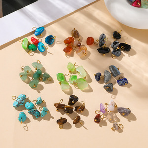 Natural Stone Pebble Pendants Irregular Shape For Jewelry Making Wholesale DIY Accessories <b>Material</b> AC4767 - Product Image 3