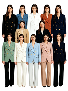 <span class=keywords><strong>Veste</strong></span> de costume croisée pour <span class=keywords><strong>femme</strong></span>, idéale pour les entretiens d'embauche (étudiants universitaires, fonctionnaires) printemps-automne, tenue formelle de haute qualité - Product Image 1
