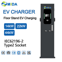 Station de recharge pour véhicules électriques MIDA 22 kW, sur pied, double prise, type 2