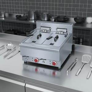 Friggitrice Elettrica Professionale di Alta Qualità per Ristoranti, Tubo Riscaldante in Acciaio Inox, Vasca Singola o Doppia per Pollo Fritto e Patatine - Product Image 4