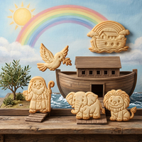 Emporte-pièce et emporte-pièce à gaufrage 3D personnalisé sur le thème de l'Arche de Noé pour biscuits en fondant et glaçage, idéal pour la promotion de votre marque