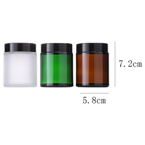 Tarro de vidrio ámbar de boca ancha de 2oz, 3oz, 8oz, 17oz, 500ml con tapa de aluminio para cuidado de la piel, polvo suelto, crema, mascarilla facial y crema para ojos. - Product Image 2