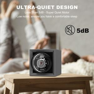 Jam tangan tunggal otomatis portabel, Winder catu daya baterai kecil kotak jam tangan kayu dengan <span class=keywords><strong>Film</strong></span> terasa kulit - Product Image 4