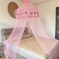 Moustiquaire pliable de luxe avec bordure en dentelle, grand modèle, pour lit Queen Size, convient à toutes les tailles, utilisation estivale à domicile pour enfants