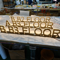 Lettres 3D en acier inoxydable rétroéclairées avec logo personnalisé, signalétique de numéro de sol OEM, signalétique lumineuse pour immeuble de bureaux, centre commercial