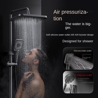 Ensemble de douche tout en laiton chromé au design moderne et minimaliste, avec jets pulvérisateurs/massage/bulles, haute pression, fixation murale