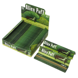 Papier à rouler Alien Puff King Size brun non blanchi, gomme naturelle, sans chlore, combustion lente, logo personnalisé, OEM, ODM, approvisionnement en vrac, 100% - Product Image 1