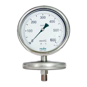 Manomètre à diaphragme en acier inoxydable Baumer, haute précision, basse pression, MmWC 0-10 BAR, connexion NPT 1/4 pouce pour applications industrielles - Product Image 1