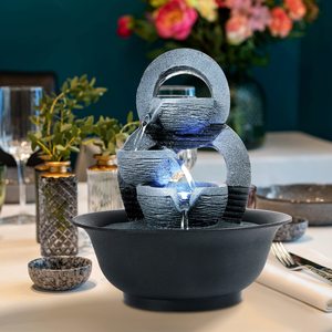 น้ำพุตั้งโต๊ะตกแต่งบ้านสไตล์ฮวงจุ้ย พร้อมไฟวิ่ง น้ำพุตั้งโต๊ะในร่ม - Product Image 4