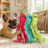 Jouet pour chien en peluche en forme de pieuvre, jouet à mâcher durable, jouet interactif pour animaux de compagnie, pour chiens de petite et moyenne taille