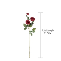 YC1046 longue tige artificielle 3 têtes Vintage thé Rose soie pour la maison cuisine mariage arc décorations de jardin