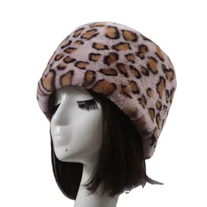 Kunstpelz-Wintermützen für Damen schnee warmer Beanie-Mützen Kaninchen Pelz-Mütze Kopfbedeckung