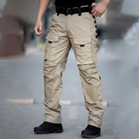 Pantalones Cargo Casuales de Hombre, de Tela Oxford, Poliéster, Softshell, Impermeables, Transpirables, Cortavientos, Cintura Elástica, Ropa de Calle para Otoño