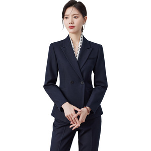 Women's Grey Suit Set Three Quarter Sleeve Autumn Office Lady Anti-Wrinkle Formal Wear - Product Image 5