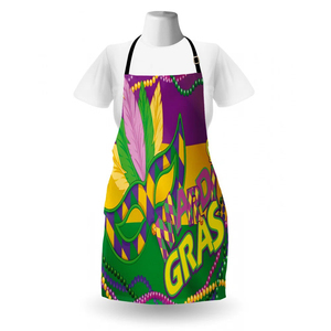 Tablier sur le thème du carnaval de Mardi Gras de <span class=keywords><strong>la</strong></span> Nouvelle-Orléans avec des motifs traditionnels sur un fond triangulaire pour adolescents et adultes - Product Image 4