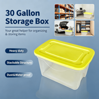 Conteneur de rangement en plastique transparent de grande capacité 30 gallons, empilable, avec couvercle, pour garage, entrepôt, rangement à domicile