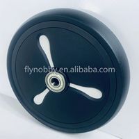 Ensemble de roues avant et arrière pour poussette en plastique de 5,5 pouces, jante en PP, pneu en mousse PU, capacité de charge de 20 kg, dureté du pneu 70-75A, chariot léger