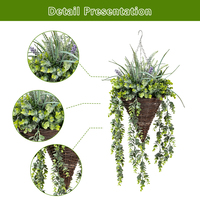 Usine OEM/ODM – Vente en gros de fausses guirlandes de fleurs suspendues, plantes artificielles d'eucalyptus et de lavande pour la décoration murale de jardins et de mariages
