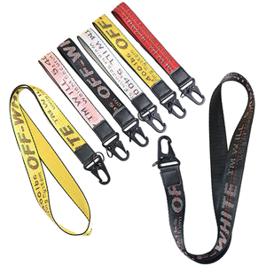 Nylon Keychain Wristlet Embroidered Logo Lanyard with Digital Printing Unisex Strap