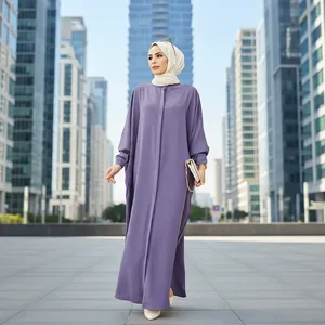 Vestido Abaya <span class=keywords><strong>de</strong></span> Moda Islámica para Mujer, Estilo Dubái <span class=keywords><strong>Turquía</strong></span>, Vestido Musulmán con Mangas <span class=keywords><strong>de</strong></span> Murciélago para Mujer, OEM/Personalizado - Product Image 1