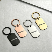 Personalisierter Gravierter Schlüsselanhänger, Edelstahl Laser-Gravur Schlüsselring, Individueller Metall-Hundemarken-Schlüsselhalter als Geschenk