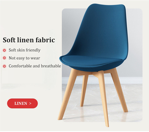 Muebles modernos de lujo para el hogar, patas de madera, cojín de cuero, sillas de comedor de plástico de <span class=keywords><strong>tulip</strong></span>án nórdico, superventas - Product Image 4