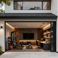 Conception architecturale de villa moderne sur mesure, plan de maison de style européen avec fenêtres panoramiques et espace de vie