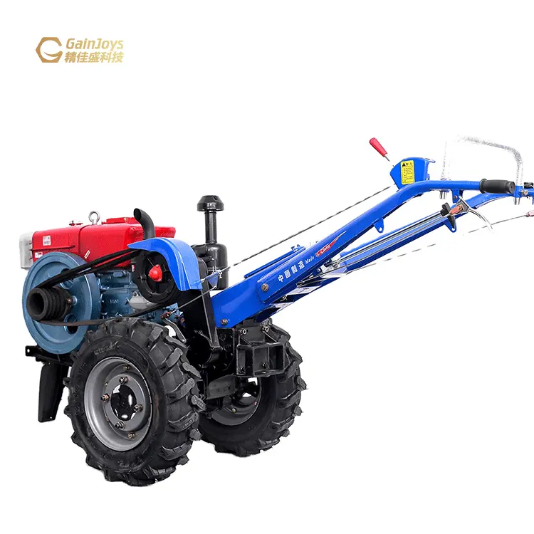 Gainjoys hot sell china mini diesel good quality two wheels agriculture walking tractor cultivator